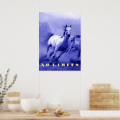 Poster Chevaux Sauvages Bleus Motivation Sans Limitation (Cuisine)