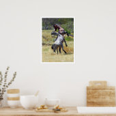 Poster Chevaux sauvages combattant Theodore Roosevelt NP (Cuisine)