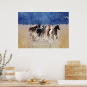 Poster Chevaux sauvages courant (Cuisine)