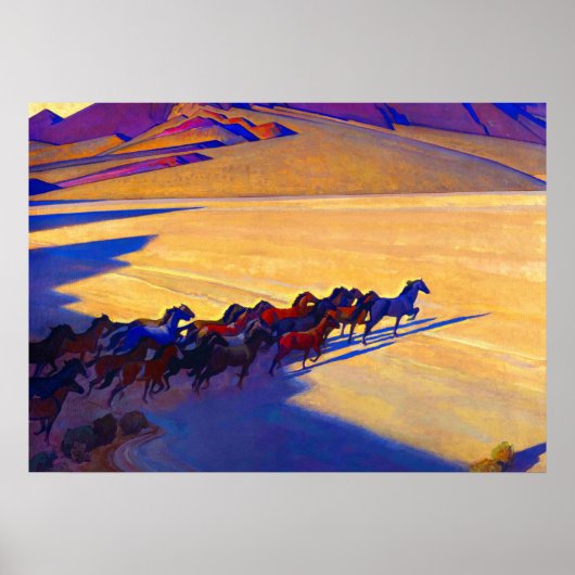 Poster Chevaux sauvages du Nevada, 1927 par Maynard Dixon (Devant)