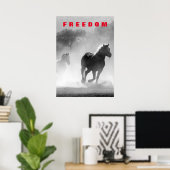 Poster Chevaux sauvages Motivation Liberté Art (Bureau à domicile)