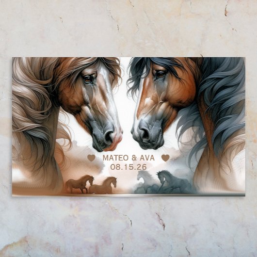 Poster Chevaux spéciaux Mariage Brown