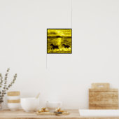 Poster Chevaux sur une équine de mer d'or (Cuisine)