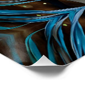 Poster Chevaux Turquoise bleu vert brun (Coin)