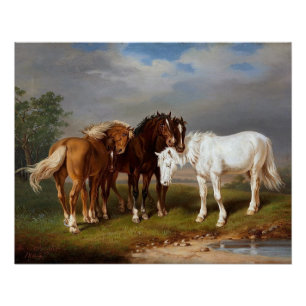 Poster Chevaux vers 1864