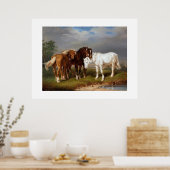 Poster Chevaux vers 1864 (Cuisine)