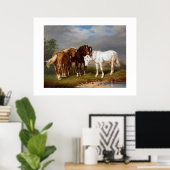 Poster Chevaux vers 1864 (Bureau à domicile)