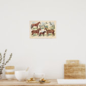Poster Chevaux Vintage (Cuisine)