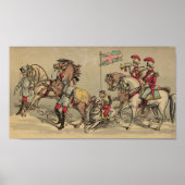 Poster Chevaux vintages dans un cirque (Devant)