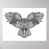 Poster Chevêche d'aigle inspirée 2 (Devant)