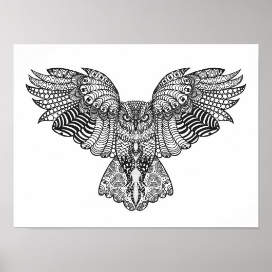 Poster Chevêche d'aigle inspirée 2 (Devant)