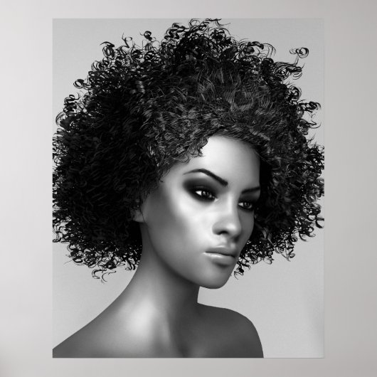 Poster Cheveux Afro Élégants (Devant)