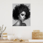 Poster Cheveux Afro Élégants (Cuisine)