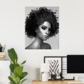 Poster Cheveux Afro Élégants (Bureau à domicile)