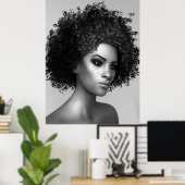 Poster Cheveux afro Illustration 3D (Bureau à domicile)