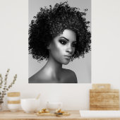 Poster Cheveux afro Illustration 3D (Cuisine)