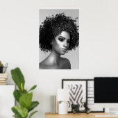 Poster Cheveux Afro Rendu 3D (Bureau à domicile)