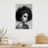 Poster Cheveux Afro Rendu 3D (Cuisine)