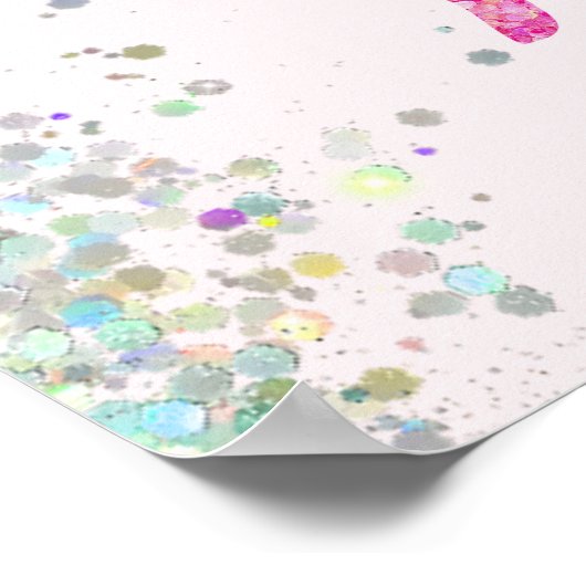 Poster Cheveux clair Robe Parties scintillant rose Baller (Coin)