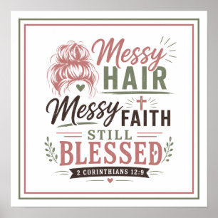 Poster Cheveux Décoiffés Foi Désordonnée Encore Bénie Chr