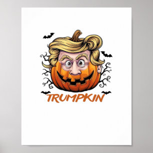 Poster Cheveux drôle de Citrouille Halloween Boo - Humour