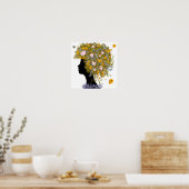 Poster Cheveux Flower Power (Cuisine)