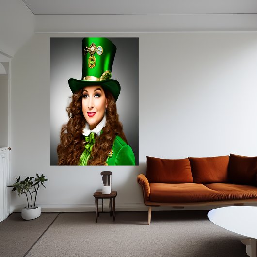 Poster Cheveux marron de la dame de St. Patrick | Art AI