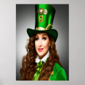 Poster Cheveux marron de la dame de St. Patrick | Art AI (Devant)