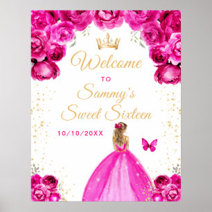 Poster Cheveux rose Blonde Princesse Sweet sixteen Bienve
