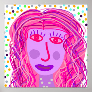 Poster Cheveux : Un portrait abstrait