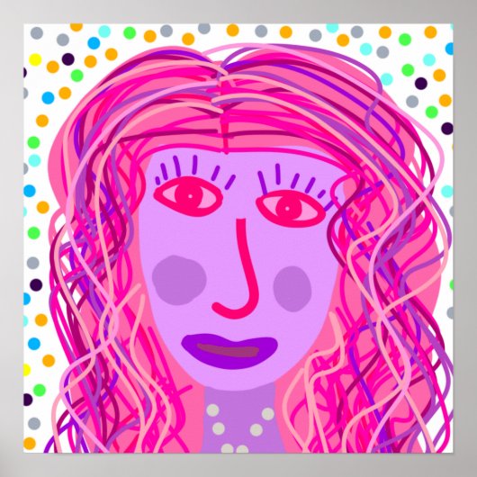Poster Cheveux : Un portrait abstrait (Devant)
