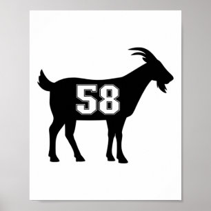 Poster Chèvre 58 G.o.a.t. Numéro Cinquante-huit Porte-chè