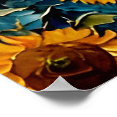 Poster Chèvre adorable dans un champ de tournesol (Coin)