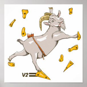 Poster Chèvre dans une salle d'escalades