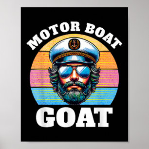 Poster Chèvre de bateau à moteur _ Capitaine de bateau à