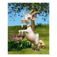 Chèvre de dessin animé drôle Art d'animal de jardi