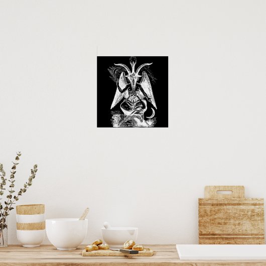 Poster Chèvre De Mendes Noir Et Blanc (Cuisine)