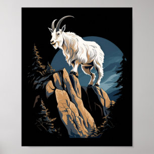 Poster Chèvre de montagne Animal grimpeur Alpinisme _3