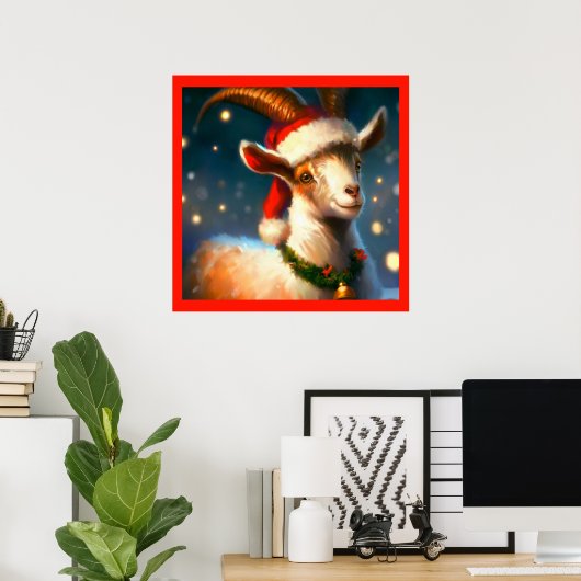 Poster Chèvre de Noël 2 (Bureau à domicile)