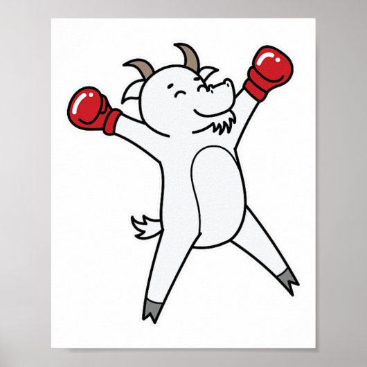 Poster Chèvre fait la boxe (Devant)