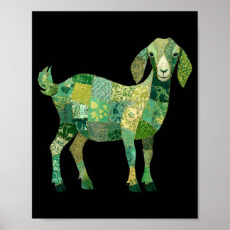 Poster Chèvre laitière nubienne patchwork
