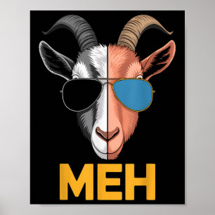 Poster Chèvre Meh Drôle Amusant Amoureux de chèvre