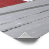 Poster Chèvre noire et grange rouge (Coin)