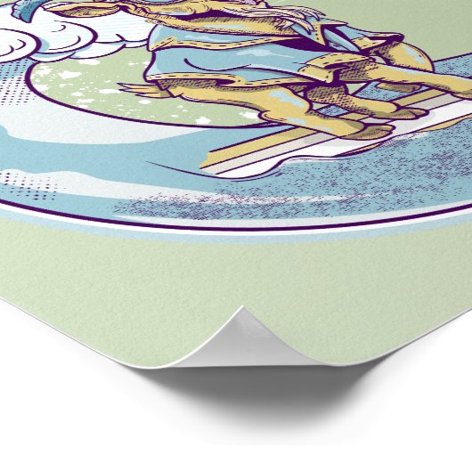 Poster Chèvre surf (Coin)