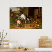 Poster Chèvres Et Poulets À La Ferme (Cuisine)