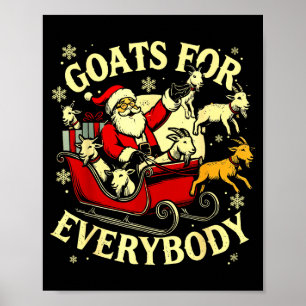 Poster Chèvres pour tout le monde Santa Noël drôle chèvre