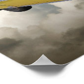 Poster Chevrolet Bel Air 1955 Avec Drapeau Américain (Coin)