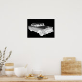Poster Chevrolet Bel Air Classic Car Art 1955 (Cuisine)