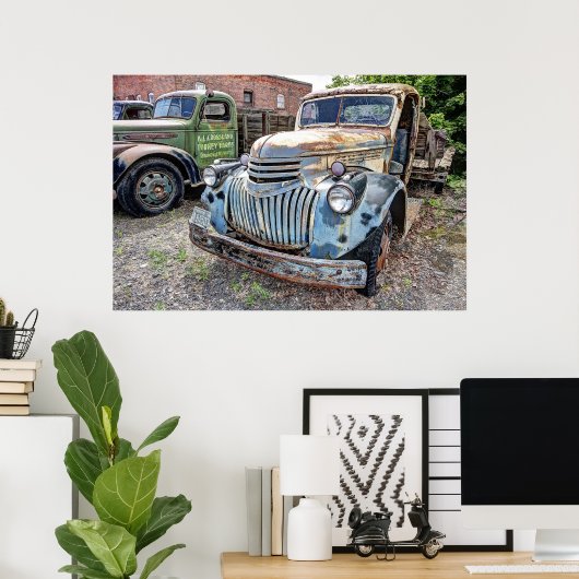 POSTER CHEVROLET CAMION PLAT 1946 (Bureau à domicile)