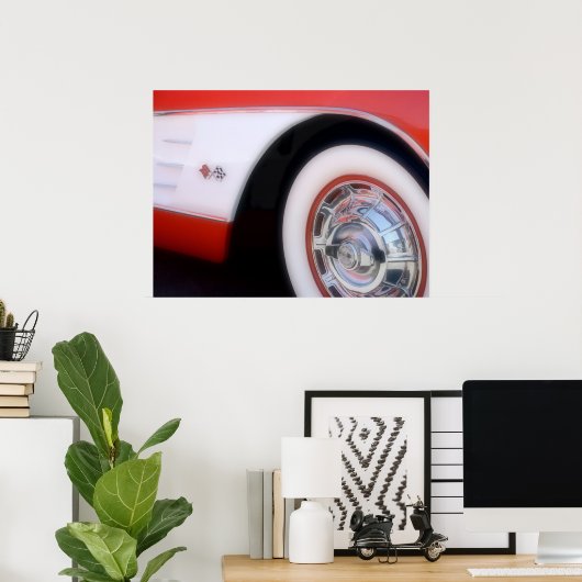 Poster Chevrolet Corvette 1960 (Bureau à domicile)